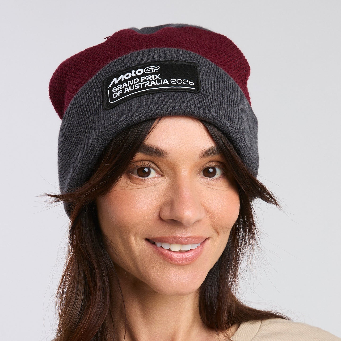 2026 BEANIE [CHARCOAL/MAROON]