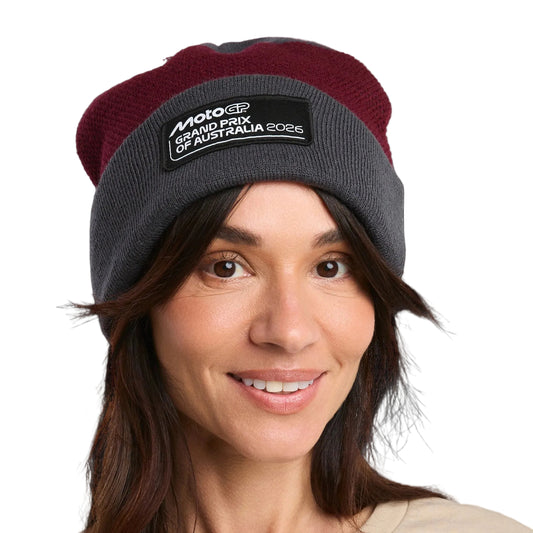 2026 BEANIE [CHARCOAL/MAROON]