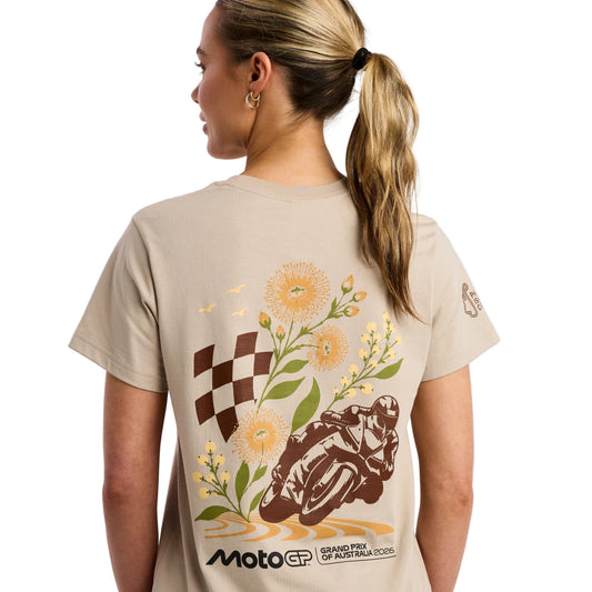 Womens Flora Tee - Biscuit