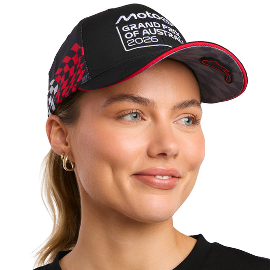 2026 SUBLIMATED CHECK CAP [BLACK/GREY]